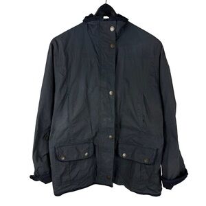 Vintage 1980s Oxford Made In England Waxed Blue Grey Jacket Size L